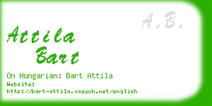 attila bart business card